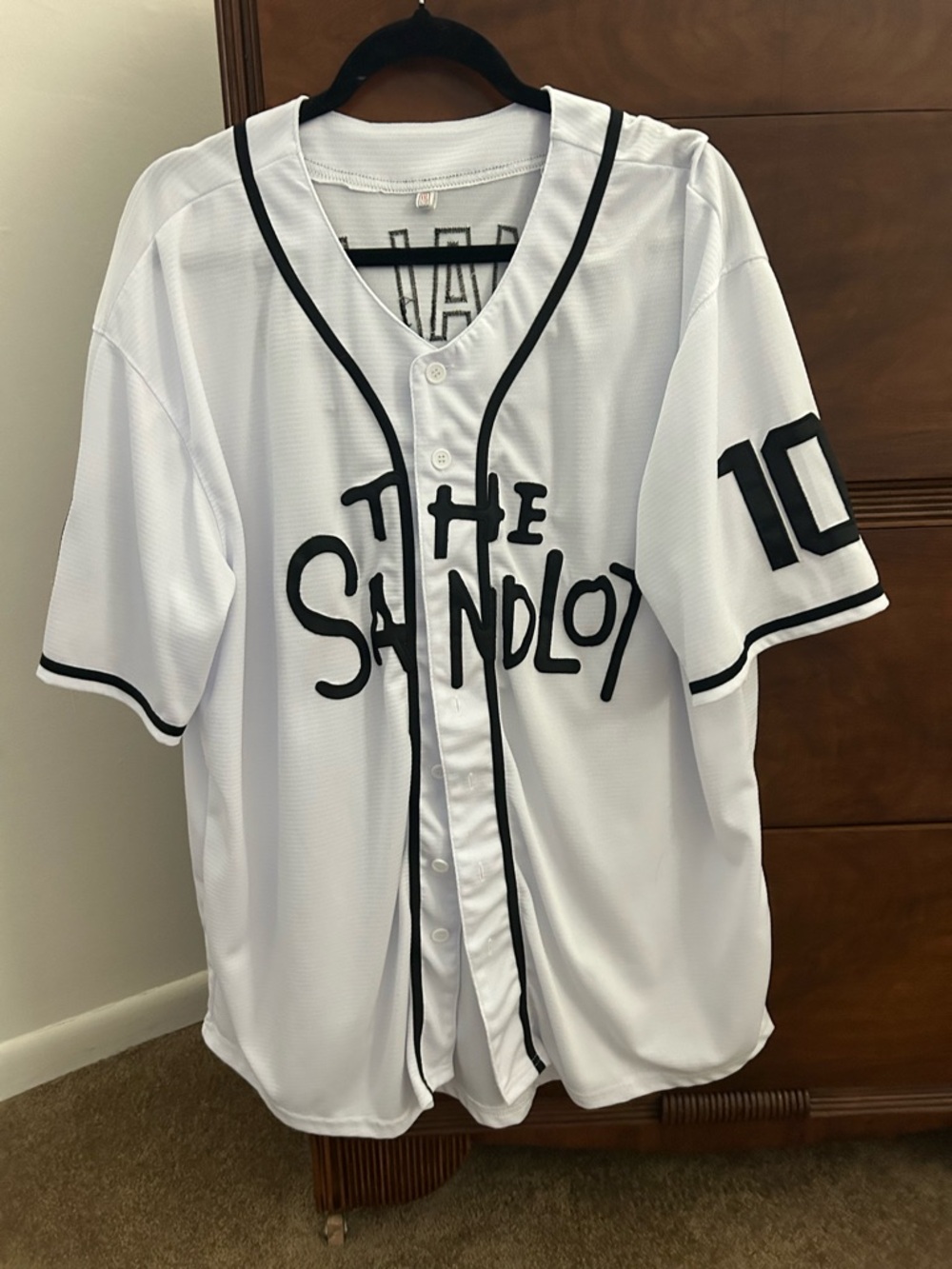 The Sandlot Baseball - Smalls Jersey in White with Black Trim